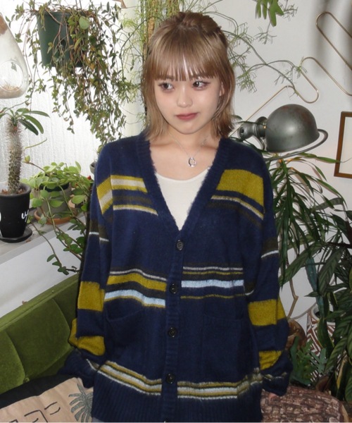 shesame(シーセム)の「mulch border cardigan(カーディガン/ボレロ・レディース・ネイビー/グレー・MEDIUM/LARGE)」の8枚目の写真