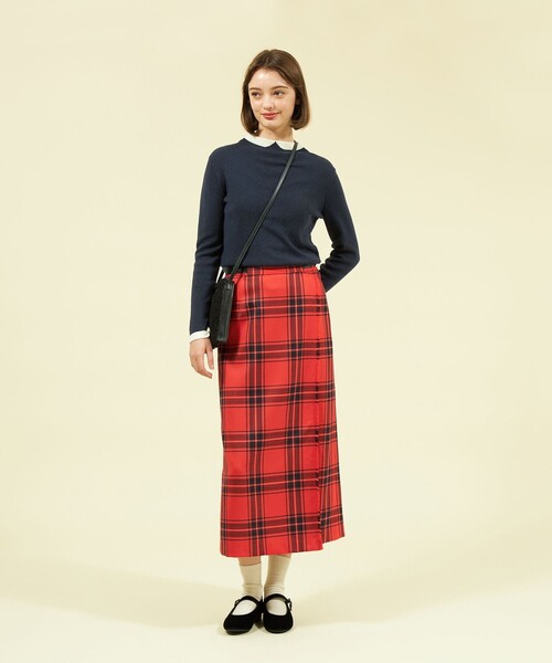 MACKINTOSH PHILOSOPHY（ﾏｯｷﾝﾄｯｼｭ ﾌｨﾛｿﾌｨｰ）の「タータンチェックキルトスカート（スカート・レディース・レッド/ネイビー・36/38）」の10枚目の写真