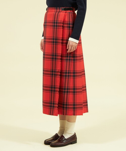 MACKINTOSH PHILOSOPHY（ﾏｯｷﾝﾄｯｼｭ ﾌｨﾛｿﾌｨｰ）の「タータンチェックキルトスカート（スカート・レディース・レッド/ネイビー・36/38）」の7枚目の写真