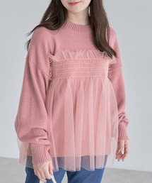 ・ANDSEARCH チュールレイヤードニット