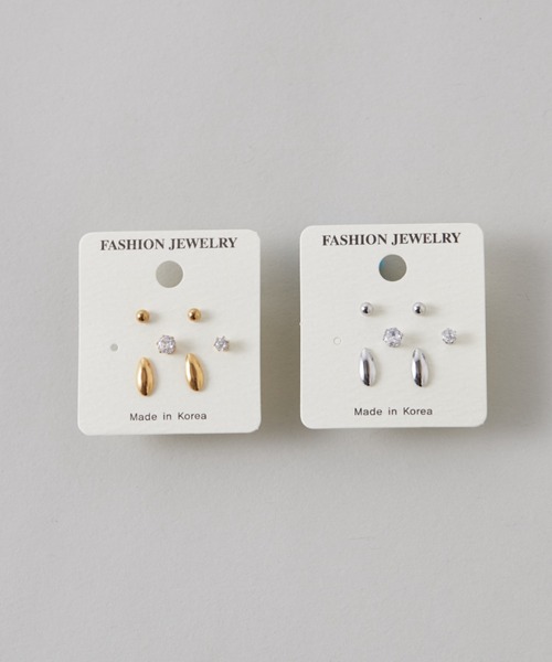 ciite' surgical stainless(シーテサージカルステンレス)の「【 金属アレルギー対応 】 3set pierce / ピアス3セット サージカルステンレス (両耳用)(ピアス(両耳用)・レディース・シルバー/ゴールド・FREE)」の2枚目の写真
