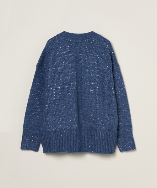 three dots（スリードッツ）の「スパークルヤーン カーディガン（カーディガン/ボレロ・レディース・ブルー/ベージュ/ブラック・SMALL）」の4枚目の写真
