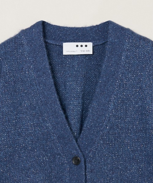 three dots（スリードッツ）の「スパークルヤーン カーディガン（カーディガン/ボレロ・レディース・ブルー/ベージュ/ブラック・SMALL）」の5枚目の写真