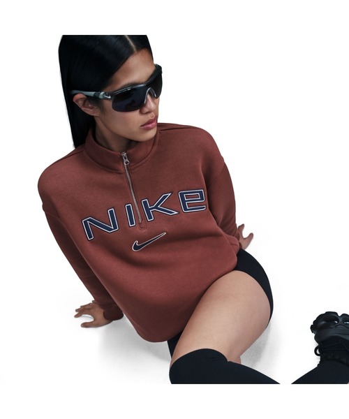 トレーナー スウェット NIKE/ナイキ W NSW PHNX FLC OS LOGO QZ/フェニックスフリース オーバーサイズロゴ レディース セール】NIKE/ナイキ W NSW PHNX FLC OS LOGO QZ/フェニックス