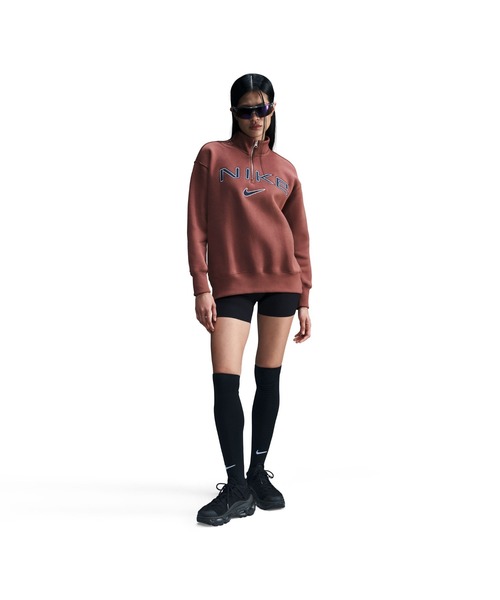 トレーナー スウェット NIKE/ナイキ W NSW PHNX FLC OS LOGO QZ/フェニックスフリース オーバーサイズロゴ レディース セール】NIKE/ナイキ W NSW PHNX FLC OS LOGO QZ/フェニックス