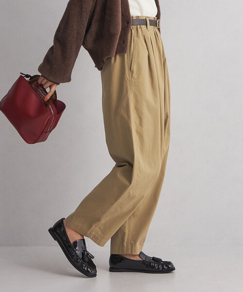 green label relaxing（グリーンレーベルリラクシング）の「＜at ease＞カーブ チノパンツ（チノパンツ・レディース・ブラック/ベージュ・40/38/34/36）」の3枚目の写真