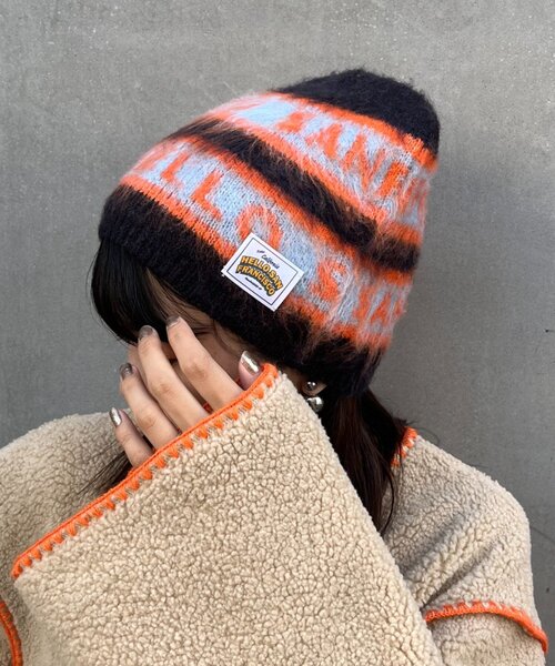 HELLO.SANFRANCISCO（ハローサンフランシスコ）の「【HELLO.SANFRANCISCO】ロゴジャガードニットビーニー（ハット・レディース・レッド/ブラック/グレー・ONE SIZE）」の13枚目の写真