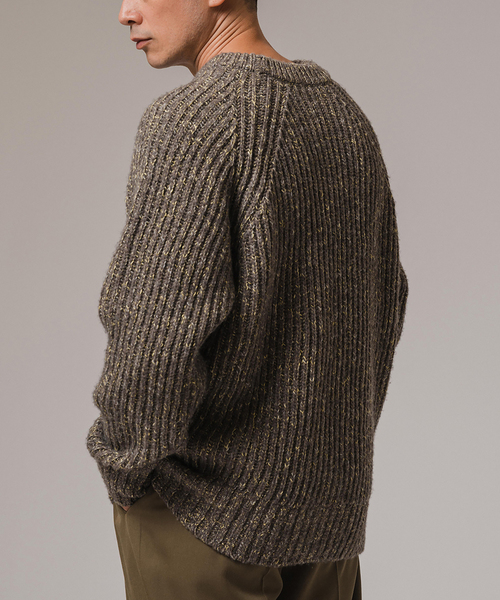 EDIFICE LA BOUCLE（エディフィスラブークル）の「LA BOUCLE (ラブークル) チャンキー コマンドセーター（ニット/セーター・メンズ・ブラック/グレー/ホワイト・2/3）」の3枚目の写真