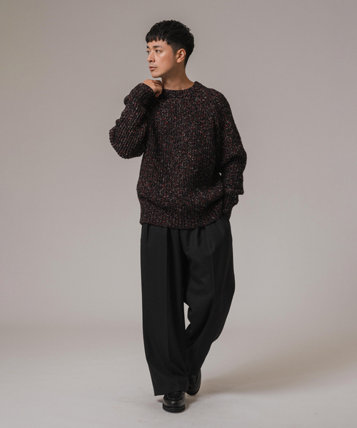 EDIFICE LA BOUCLE（エディフィスラブークル）の「LA BOUCLE (ラブークル) チャンキー コマンドセーター（ニット/セーター・メンズ・ブラック/グレー/ホワイト・2/3）」の4枚目の写真