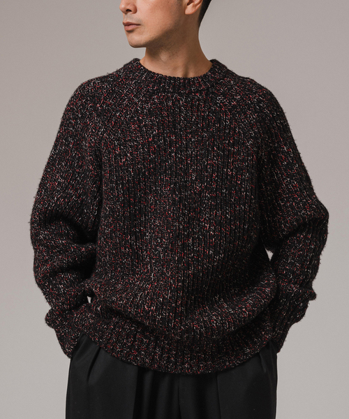 EDIFICE LA BOUCLE（エディフィスラブークル）の「LA BOUCLE (ラブークル) チャンキー コマンドセーター（ニット/セーター・メンズ・ブラック/グレー/ホワイト・2/3）」の6枚目の写真