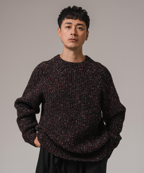 EDIFICE LA BOUCLE（エディフィスラブークル）の「LA BOUCLE (ラブークル) チャンキー コマンドセーター（ニット/セーター・メンズ・ブラック/グレー/ホワイト・2/3）」の7枚目の写真