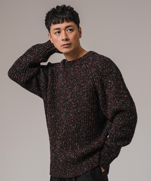 EDIFICE LA BOUCLE（エディフィスラブークル）の「LA BOUCLE (ラブークル) チャンキー コマンドセーター（ニット/セーター・メンズ・ブラック/グレー/ホワイト・2/3）」の8枚目の写真