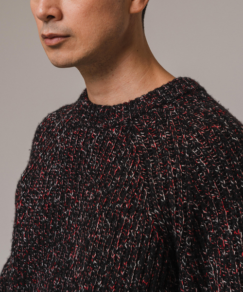 EDIFICE LA BOUCLE（エディフィスラブークル）の「LA BOUCLE (ラブークル) チャンキー コマンドセーター（ニット/セーター・メンズ・ブラック/グレー/ホワイト・2/3）」の9枚目の写真