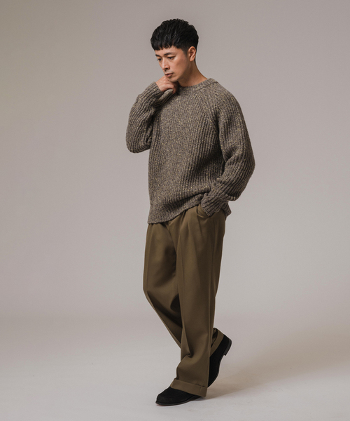 EDIFICE LA BOUCLE（エディフィスラブークル）の「LA BOUCLE (ラブークル) チャンキー コマンドセーター（ニット/セーター・メンズ・ブラック/グレー/ホワイト・2/3）」の14枚目の写真