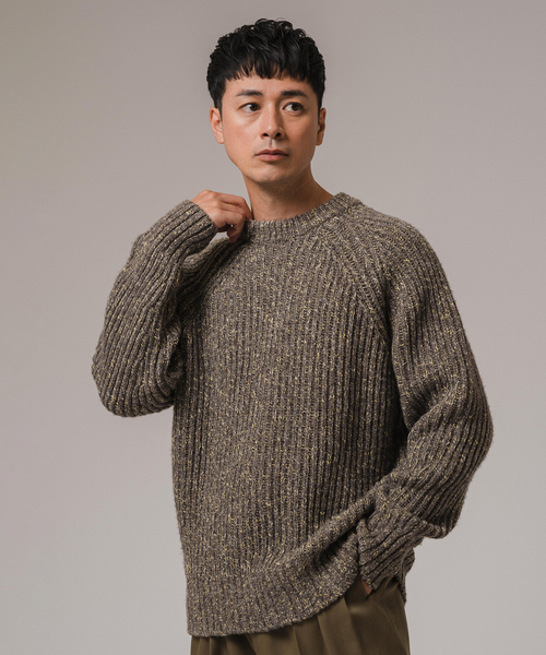 EDIFICE LA BOUCLE（エディフィスラブークル）の「LA BOUCLE (ラブークル) チャンキー コマンドセーター（ニット/セーター・メンズ・ブラック/グレー/ホワイト・2/3）」の17枚目の写真