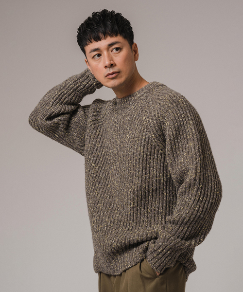 EDIFICE LA BOUCLE（エディフィスラブークル）の「LA BOUCLE (ラブークル) チャンキー コマンドセーター（ニット/セーター・メンズ・ブラック/グレー/ホワイト・2/3）」の18枚目の写真