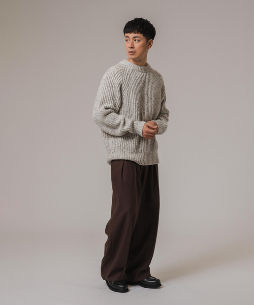 EDIFICE LA BOUCLE（エディフィスラブークル）の「LA BOUCLE (ラブークル) チャンキー コマンドセーター（ニット/セーター・メンズ・ブラック/グレー/ホワイト・2/3）」の21枚目の写真