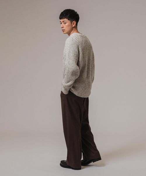 EDIFICE LA BOUCLE（エディフィスラブークル）の「LA BOUCLE (ラブークル) チャンキー コマンドセーター（ニット/セーター・メンズ・ブラック/グレー/ホワイト・2/3）」の22枚目の写真