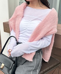 大人可愛い春の万能アイテム。シャーリングシアーメロウトップス（長袖）