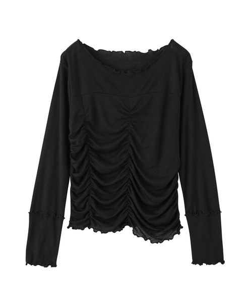 RANAN(ラナン)の「大人可愛い春の万能アイテム。シャーリングシアーメロウトップス(長袖)(Tシャツ/カットソー・レディース・ホワイト/イエロー/グレー/ブラック・M/L/LL)」の6枚目の写真