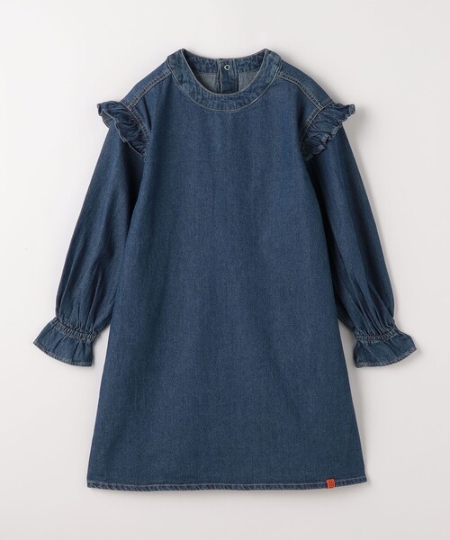 UNIVERSAL OVERALL（ユニバーサルオーバーオール）の「【別注】＜UNIVERSAL OVERALL＞TJ デニム ワンピース / キッズ  140cm-160cm（ワンピース・キッズ・ダークグレー/コバルトブルー・L(160cm)/M(140-150cm)）」の2枚目の写真