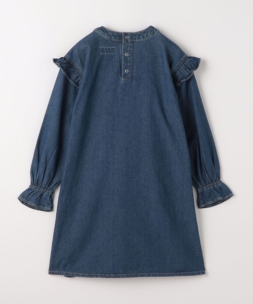 UNIVERSAL OVERALL（ユニバーサルオーバーオール）の「【別注】＜UNIVERSAL OVERALL＞TJ デニム ワンピース / キッズ  140cm-160cm（ワンピース・キッズ・ダークグレー/コバルトブルー・L(160cm)/M(140-150cm)）」の4枚目の写真