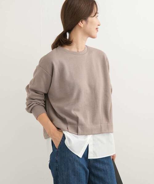 URBAN RESEARCH DOORS（アーバンリサーチドアーズ）の「裾レイヤードプルオーバー（Tシャツ/カットソー・レディース・ネイビー/モカ・MEDIUM）」の10枚目の写真