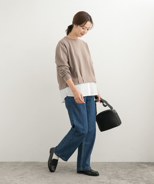 URBAN RESEARCH DOORS（アーバンリサーチドアーズ）の「裾レイヤードプルオーバー（Tシャツ/カットソー・レディース・ネイビー/モカ・MEDIUM）」の13枚目の写真