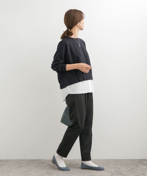 URBAN RESEARCH DOORS（アーバンリサーチドアーズ）の「裾レイヤードプルオーバー（Tシャツ/カットソー・レディース・ネイビー/モカ・MEDIUM）」の22枚目の写真