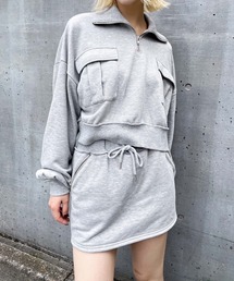 ENVYM | ポケットデザインハーフジップスウェット(スウェット)