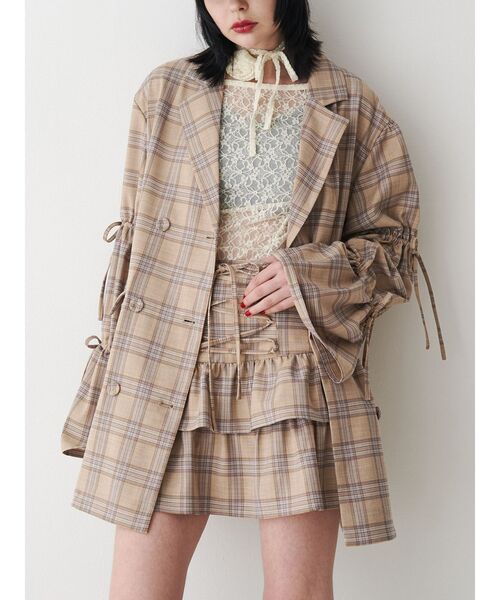 jouetie（ジュエティ）の「レースアップティアードミニスカパン【セットアップ対応】卒業式 入学式（スカート・レディース・ピンク/グレー/ネイビー/ブラック/ベージュ・MEDIUM）」の10枚目の写真