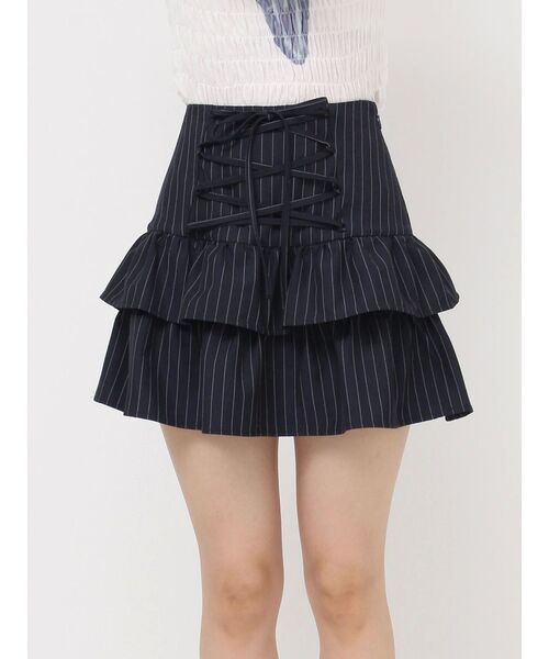 jouetie（ジュエティ）の「レースアップティアードミニスカパン【セットアップ対応】卒業式 入学式（スカート・レディース・ピンク/グレー/ネイビー/ブラック/ベージュ・MEDIUM）」の16枚目の写真