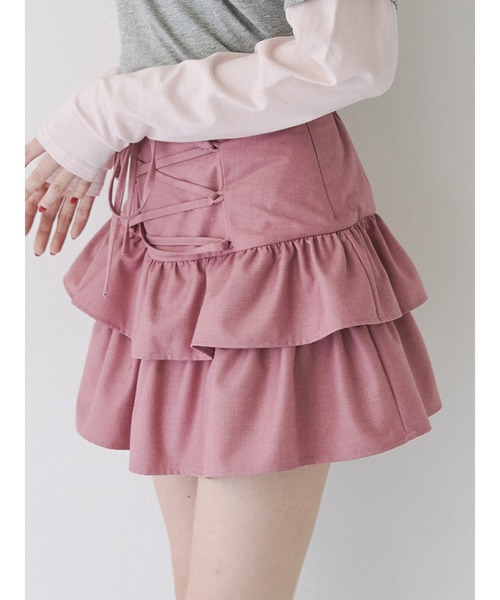 セール】レースアップティアードミニスカパン【セットアップ対応】卒業
