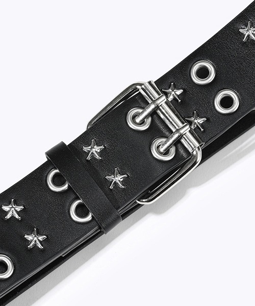 ダブルスタースタッズ パンチング 2つ穴ベルト cula1052（ベルト