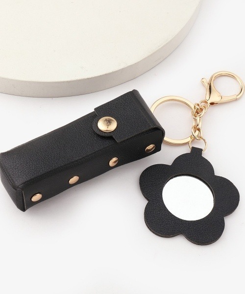 F&D : リップケース＆フラワーミラーバッグチャーム（キーホルダー