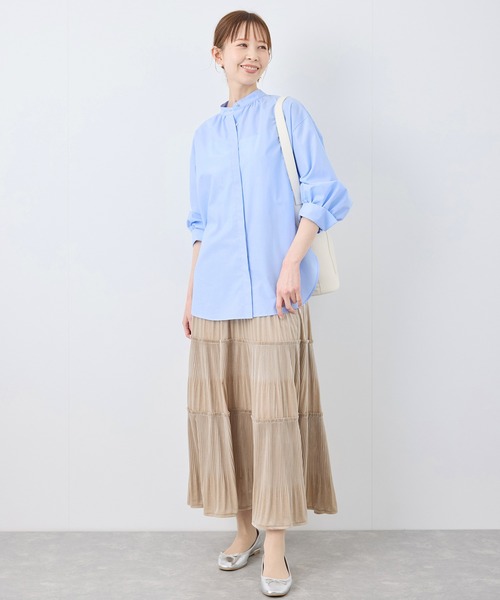 ROPE' PICNIC（ロペピクニック）の「【花粉ガード・防シワ】ボリューム袖ボウタイブラウス（シャツ/ブラウス・レディース・オフホワイト/ピンク/ネイビー/サックスブルー・38）」の10枚目の写真