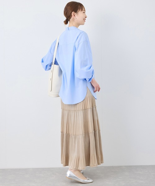 ROPE' PICNIC（ロペピクニック）の「【花粉ガード・防シワ】ボリューム袖ボウタイブラウス（シャツ/ブラウス・レディース・オフホワイト/ピンク/ネイビー/サックスブルー・38）」の11枚目の写真