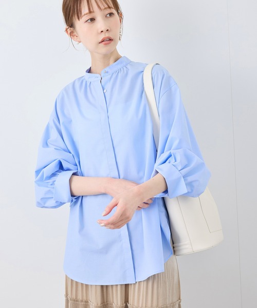 ROPE' PICNIC（ロペピクニック）の「【花粉ガード・防シワ】ボリューム袖ボウタイブラウス（シャツ/ブラウス・レディース・オフホワイト/ピンク/ネイビー/サックスブルー・38）」の12枚目の写真