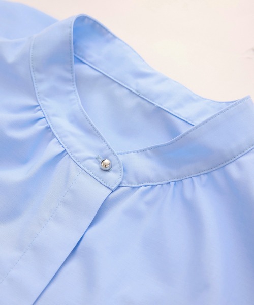 ROPE' PICNIC（ロペピクニック）の「【花粉ガード・防シワ】ボリューム袖ボウタイブラウス（シャツ/ブラウス・レディース・オフホワイト/ピンク/ネイビー/サックスブルー・38）」の6枚目の写真