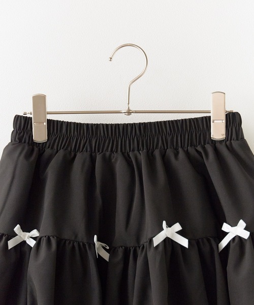 BLANK (ブランク)の「▲Front Ribbon Balloon Skirt / フロントリボンバルーンスカート(スカート・レディース・ホワイト/ブラック・FREE)」の3枚目の写真
