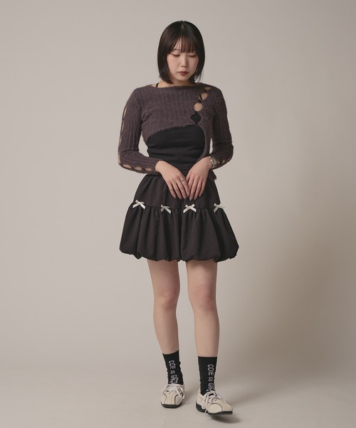 △Front Ribbon Balloon Skirt / フロントリボンバルーン