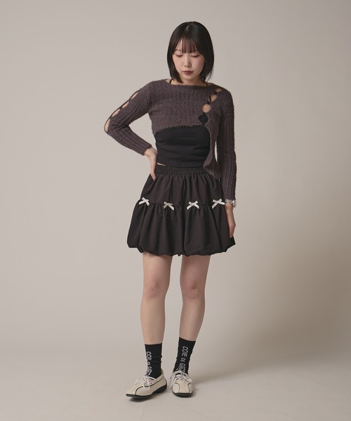 BLANK (ブランク)の「▲Front Ribbon Balloon Skirt / フロントリボンバルーンスカート(スカート・レディース・ホワイト/ブラック・FREE)」の21枚目の写真