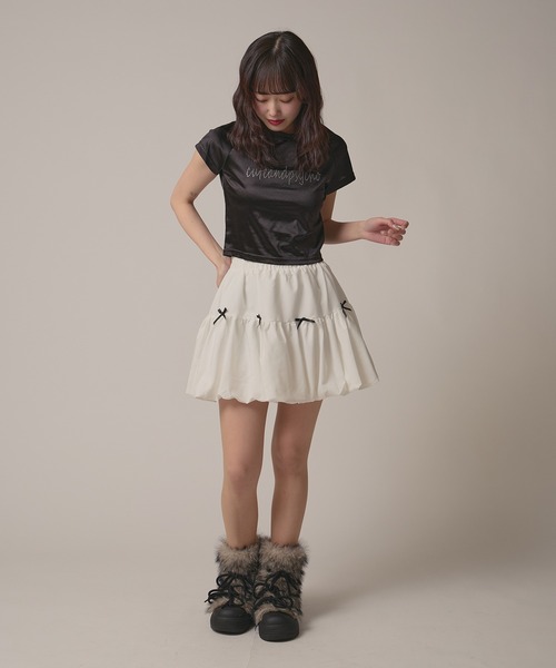 BLANK (ブランク)の「▲Front Ribbon Balloon Skirt / フロントリボンバルーンスカート(スカート・レディース・ホワイト/ブラック・FREE)」の12枚目の写真