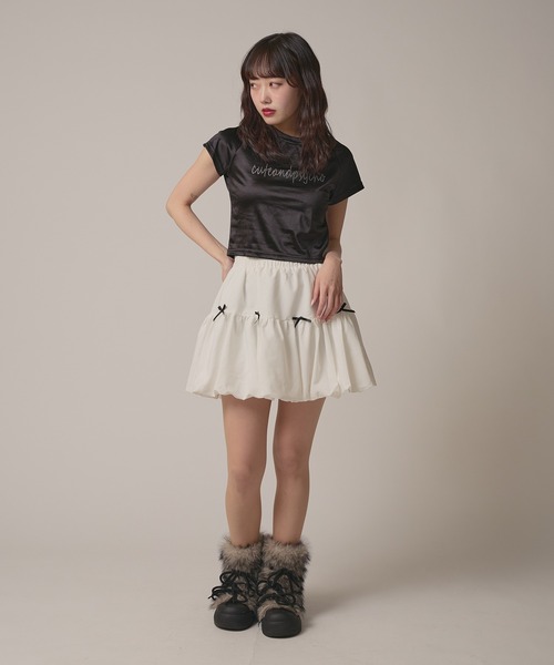 BLANK (ブランク)の「▲Front Ribbon Balloon Skirt / フロントリボンバルーンスカート(スカート・レディース・ホワイト/ブラック・FREE)」の13枚目の写真