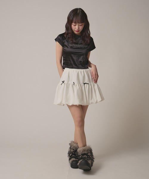 BLANK (ブランク)の「▲Front Ribbon Balloon Skirt / フロントリボンバルーンスカート(スカート・レディース・ホワイト/ブラック・FREE)」の14枚目の写真