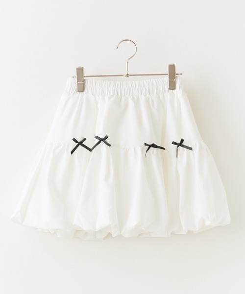 BLANK (ブランク)の「▲Front Ribbon Balloon Skirt / フロントリボンバルーンスカート(スカート・レディース・ホワイト/ブラック・FREE)」の8枚目の写真