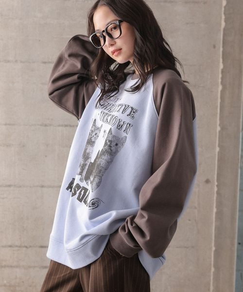 PBLIM(ページボーイリム)の「《UNISEX》パンクキャットスウェット(スウェット・レディース・ブルー/グリーン/アイボリー・MEDIUM/LARGE)」の3枚目の写真