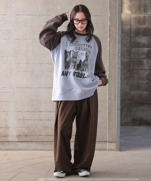PBLIM(ページボーイリム)の「《UNISEX》パンクキャットスウェット(スウェット・レディース・ブルー/グリーン/アイボリー・MEDIUM/LARGE)」の8枚目の写真