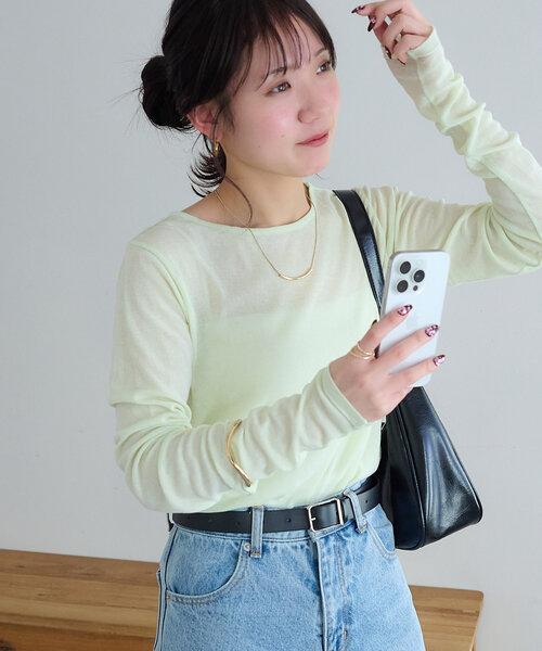 セール】強撚フライスシアーロングスリーブ（Tシャツ/カットソー