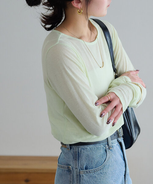 セール】強撚フライスシアーロングスリーブ（Tシャツ/カットソー